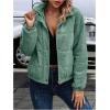 image:imageSOLY HUX Womens Corduroy Quilted Puffer Jacket Zip Up Long Sleeve Padded Bomber Barn Jackets Coat with PocketsPure Mint Green
