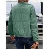 image:imageSOLY HUX Womens Corduroy Quilted Puffer Jacket Zip Up Long Sleeve Padded Bomber Barn Jackets Coat with PocketsPure Mint Green