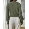image:imageSOLY HUX Womens Long Sleeve V Neck Wrap Belted Sweater Elegant Office Knitted Crop Tops Fall OutfitsArmy Green