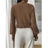 image:imageSOLY HUX Womens Long Sleeve V Neck Wrap Belted Sweater Elegant Office Knitted Crop Tops Fall OutfitsCoffee Brown