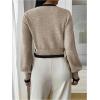 image:imageSOLY HUX Womens Long Sleeve V Neck Wrap Belted Sweater Elegant Office Knitted Crop Tops Fall OutfitsKhaki Black