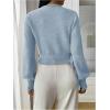 image:imageSOLY HUX Womens Long Sleeve V Neck Wrap Belted Sweater Elegant Office Knitted Crop Tops Fall OutfitsLight Blue