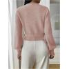 image:imageSOLY HUX Womens Long Sleeve V Neck Wrap Belted Sweater Elegant Office Knitted Crop Tops Fall OutfitsPlain Pink