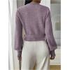 image:imageSOLY HUX Womens Long Sleeve V Neck Wrap Belted Sweater Elegant Office Knitted Crop Tops Fall OutfitsPlain Purple