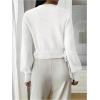 image:imageSOLY HUX Womens Long Sleeve V Neck Wrap Belted Sweater Elegant Office Knitted Crop Tops Fall OutfitsPlain White