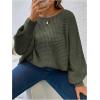 image:imageSOLY HUX Womens Plus Size Oversized Sweater Fall Fashion Crewneck Long Sleeve Casual Pullover TopsPlain Dark Green