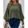 image:imageSOLY HUX Womens Plus Size Oversized Sweater Fall Fashion Crewneck Long Sleeve Casual Pullover TopsPlain Dark Green