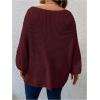 image:imageSOLY HUX Womens Plus Size Oversized Sweater Fall Fashion Crewneck Long Sleeve Casual Pullover TopsPure Burgundy