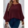 image:imageSOLY HUX Womens Plus Size Oversized Sweater Fall Fashion Crewneck Long Sleeve Casual Pullover TopsPure Burgundy