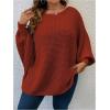 image:imageSOLY HUX Womens Plus Size Oversized Sweater Fall Fashion Crewneck Long Sleeve Casual Pullover TopsPure Burnt Orange