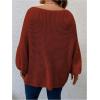 image:imageSOLY HUX Womens Plus Size Oversized Sweater Fall Fashion Crewneck Long Sleeve Casual Pullover TopsPure Burnt Orange