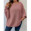 image:imageSOLY HUX Womens Plus Size Oversized Sweater Fall Fashion Crewneck Long Sleeve Casual Pullover TopsPure Dusty Pink