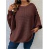 image:imageSOLY HUX Womens Plus Size Oversized Sweater Fall Fashion Crewneck Long Sleeve Casual Pullover TopsPure Mocha Brown