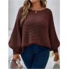 image:imageSOLY HUX Womens Plus Size Oversized Sweater Fall Fashion Crewneck Long Sleeve Casual Pullover TopsPure Mocha Brown