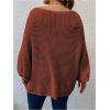 image:imageSOLY HUX Womens Plus Size Oversized Sweater Fall Fashion Crewneck Long Sleeve Casual Pullover TopsPure Redwood
