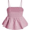 image:imageSOLY HUX Womens Spaghetti Strap Ruffle Hem Peplum Cami Top Jacquard CamisolePink Jacquard