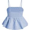 image:imageSOLY HUX Womens Spaghetti Strap Ruffle Hem Peplum Cami Top Jacquard CamisolePlain Blue Jacquard