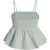 image:imageSOLY HUX Womens Spaghetti Strap Ruffle Hem Peplum Cami Top Jacquard CamisolePlain Green Jacquard
