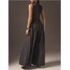 image:imageSOLY HUX Womens Zipper Front Wide Leg Jumpsuit Summer Mock Neck Sleeveless Elegant RomperDark Grey Striped