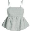 image:imageSOLY HUX Womens Spaghetti Strap Ruffle Hem Peplum Cami Top Jacquard CamisolePlain Green Jacquard
