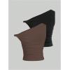 image:imageSOLY HUX Womens 2 Piece Tank Top Asymmetrical Neck Twist Ruched Sleeveless Going Out TopsBlack and Brown
