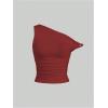 image:imageSOLY HUX Womens 2 Piece Tank Top Asymmetrical Neck Twist Ruched Sleeveless Going Out TopsBlack and Red