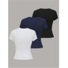 image:imageSOLY HUX Womens 3 Pack T Shirt Crew Neck Short Sleeve Tee Slim Fitted Casual Summer Basic TopsMulticolor