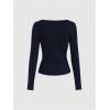 image:imageSOLY HUX Womens Asymmetrical Neck Long Sleeve T Shirt Ruched Slim Fitted Tee Fall Going Out TopsPure Dark Blue