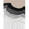 image:imageSOLY HUX Womens Basic TShirts Crew Neck Short Sleeve Fitted Tees 4 Packs Crop TopsBlack Grey White