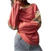 image:imageSOLY HUX Womens Boho Floral T Shirt Crew Neck Long Sleeve Patched Tee Casual Loose Fit TopsRed Floral
