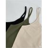 image:imageSOLY HUX Womens Button Down Ribbed Cami Top 3 Piece Spaghetti Strap Sexy Crop Camisole TopsBeige Green Black