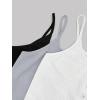 image:imageSOLY HUX Womens Button Down Ribbed Cami Top 3 Piece Spaghetti Strap Sexy Crop Camisole TopsLight Grey White Black