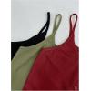 image:imageSOLY HUX Womens Button Down Ribbed Cami Top 3 Piece Spaghetti Strap Sexy Crop Camisole TopsRed Army Green Black