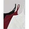 image:imageSOLY HUX Womens Button Down Ribbed Cami Top 3 Piece Spaghetti Strap Sexy Crop Camisole TopsWhite Burgundy Black