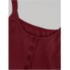 image:imageSOLY HUX Womens Button Down Ribbed Cami Top 3 Piece Spaghetti Strap Sexy Crop Camisole TopsWhite Burgundy Black