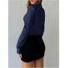 image:imageSOLY HUX Womens Button Down Ruched Blouse Long Sleeve Shirts Slim Fit Aesthetic TopsDark Blue