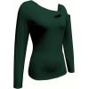 image:imageSOLY HUX Womens Cut Out Cold Shoulder Tops Long Sleeve Fitted Asymmetrical Going Out T ShirtsPure Dark Green