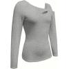 image:imageSOLY HUX Womens Cut Out Cold Shoulder Tops Long Sleeve Fitted Asymmetrical Going Out T ShirtsPure Grey