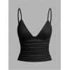 image:imageSOLY HUX Womens Deep V Neck Spaghetti Strap Crop Top 3 Packs Camisole Summer Layer Cami ShirtsBlack Burgundy White