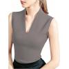 image:imageSOLY HUX Womens Dressy Tank Tops V Neck Sleeveless Business Casual Work Office TopsPure Grey