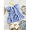 image:imageSOLY HUX Womens Frill Trim Tie Front Tube Top Sleeveless Strapless Ruffle Summer TopsBlue and White