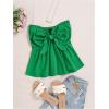 image:imageSOLY HUX Womens Frill Trim Tie Front Tube Top Sleeveless Strapless Ruffle Summer TopsDark Green
