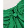 image:imageSOLY HUX Womens Frill Trim Tie Front Tube Top Sleeveless Strapless Ruffle Summer TopsDark Green