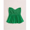 image:imageSOLY HUX Womens Frill Trim Tie Front Tube Top Sleeveless Strapless Ruffle Summer TopsDark Green
