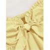 image:imageSOLY HUX Womens Frill Trim Tie Front Tube Top Sleeveless Strapless Ruffle Summer TopsLight Yellow