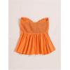 image:imageSOLY HUX Womens Frill Trim Tie Front Tube Top Sleeveless Strapless Ruffle Summer TopsPlain Orange