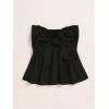 image:imageSOLY HUX Womens Frill Trim Tie Front Tube Top Sleeveless Strapless Ruffle Summer TopsPure Black