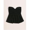 image:imageSOLY HUX Womens Frill Trim Tie Front Tube Top Sleeveless Strapless Ruffle Summer TopsPure Black
