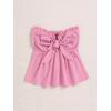 image:imageSOLY HUX Womens Frill Trim Tie Front Tube Top Sleeveless Strapless Ruffle Summer TopsPure Pink