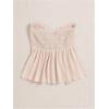 image:imageSOLY HUX Womens Frill Trim Tie Front Tube Top Sleeveless Strapless Ruffle Summer TopsSolid Beige